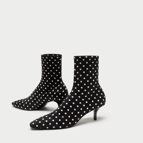 Zara Shoes - POLKA DOT RETRO ANKLE BOOTS BOOTIES HEELS